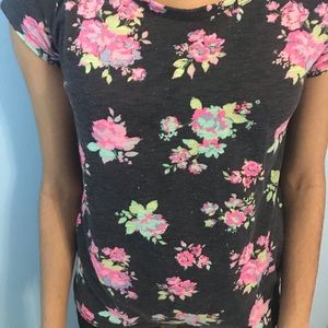 Floral T-shirt crew neck